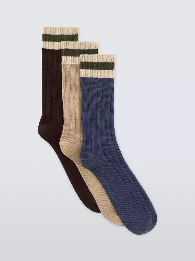 

Носки John Lewis Top Stripe Boot 3 шт, разноцветный