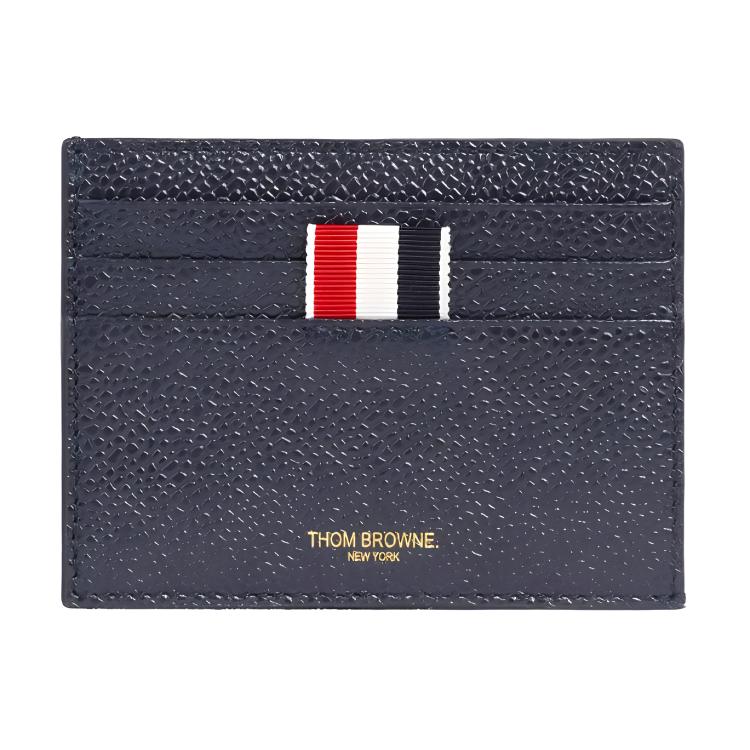 

Thom Browne Мужской кошелек из телячьей кожи с текстурой "галька", держатель для карт, цвет "морской синий"