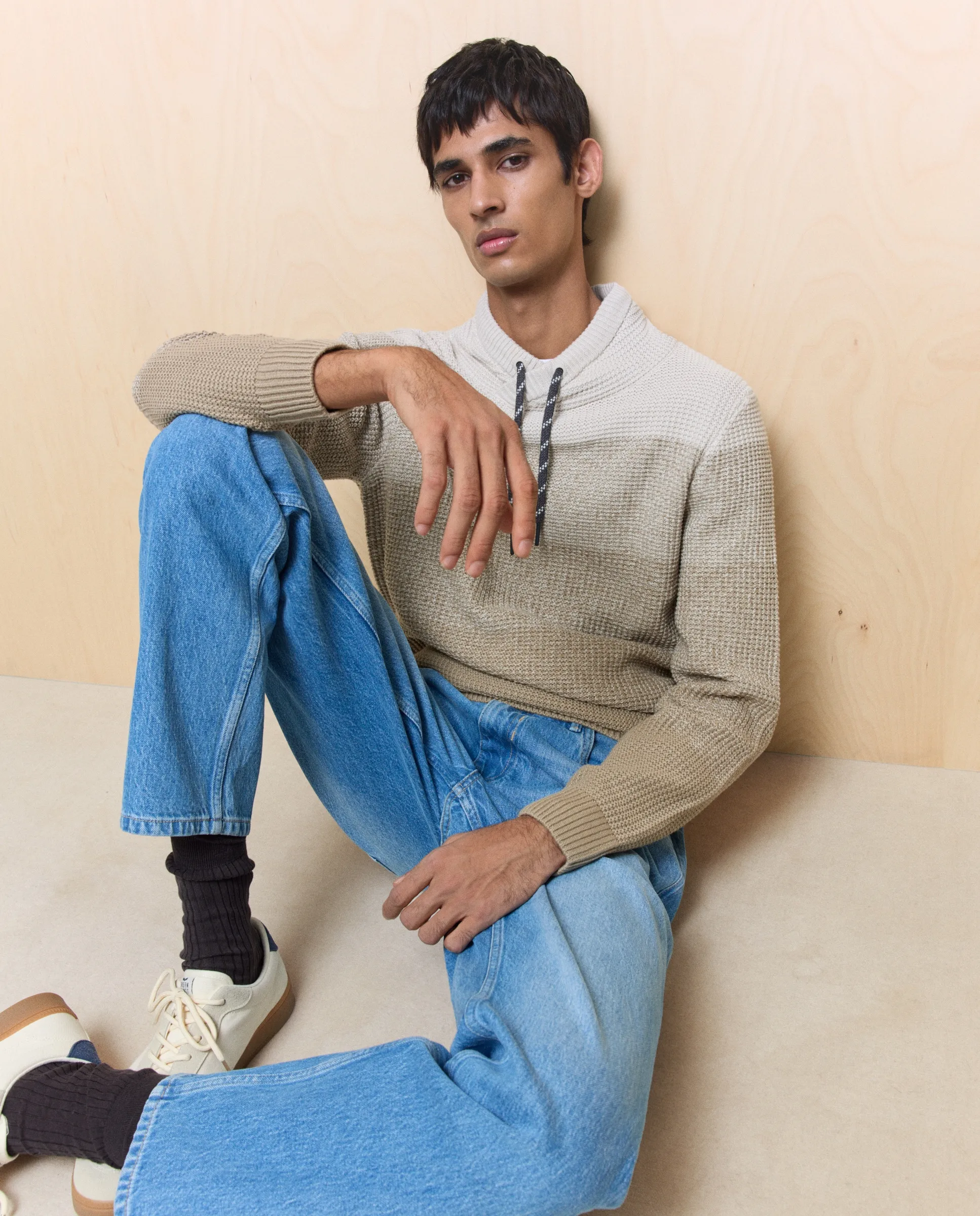 

Мужской джемпер с высоким воротником Easy Wear, бежевый