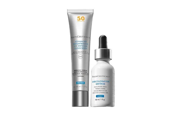 SKINCEUTICALS Набор сывороток для лица с осветлением темных пятен и защитой от солнца, Two-Piece Set: AGE Serums 30ml+Sun Protection Mini Silver Umbrella 40ml — фото 3