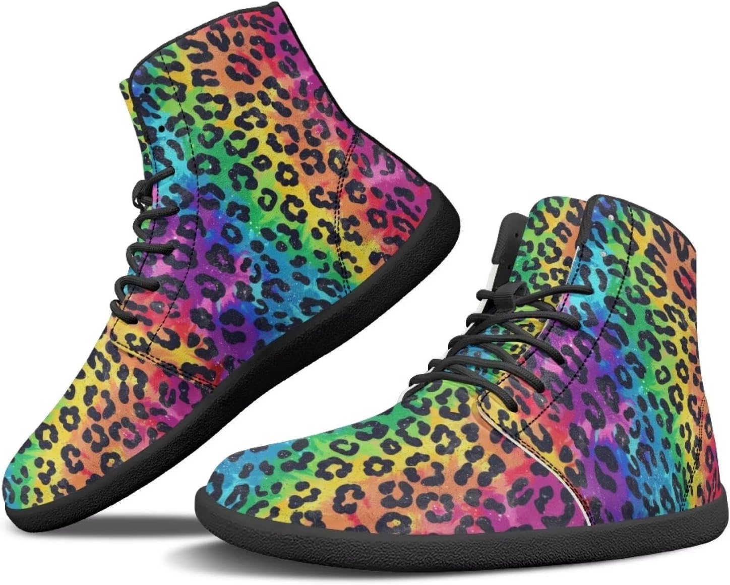 Унисекс высокие походные ботинки для женщин и мужчин Hellhero, Rainbow Leopard Print — фото 4