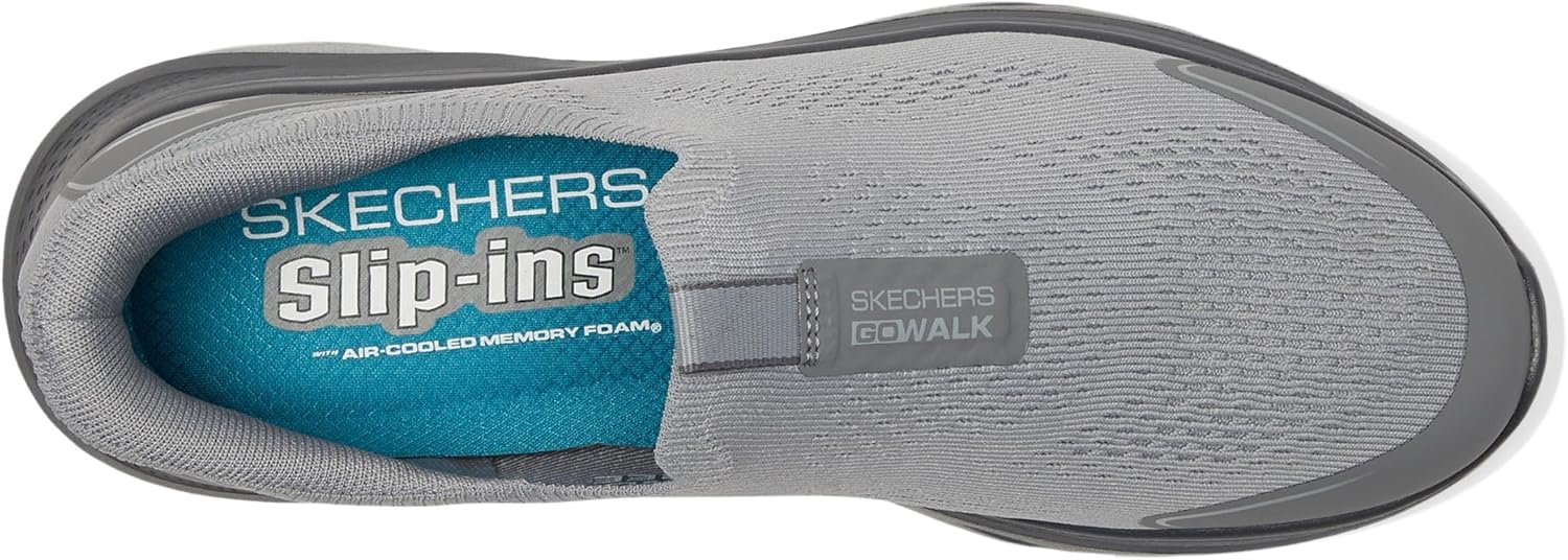 Мужские кроссовки Skechers Go Walk 7 без шнурков- легкая эволюция кроссовок, серый/угольный — фото 3