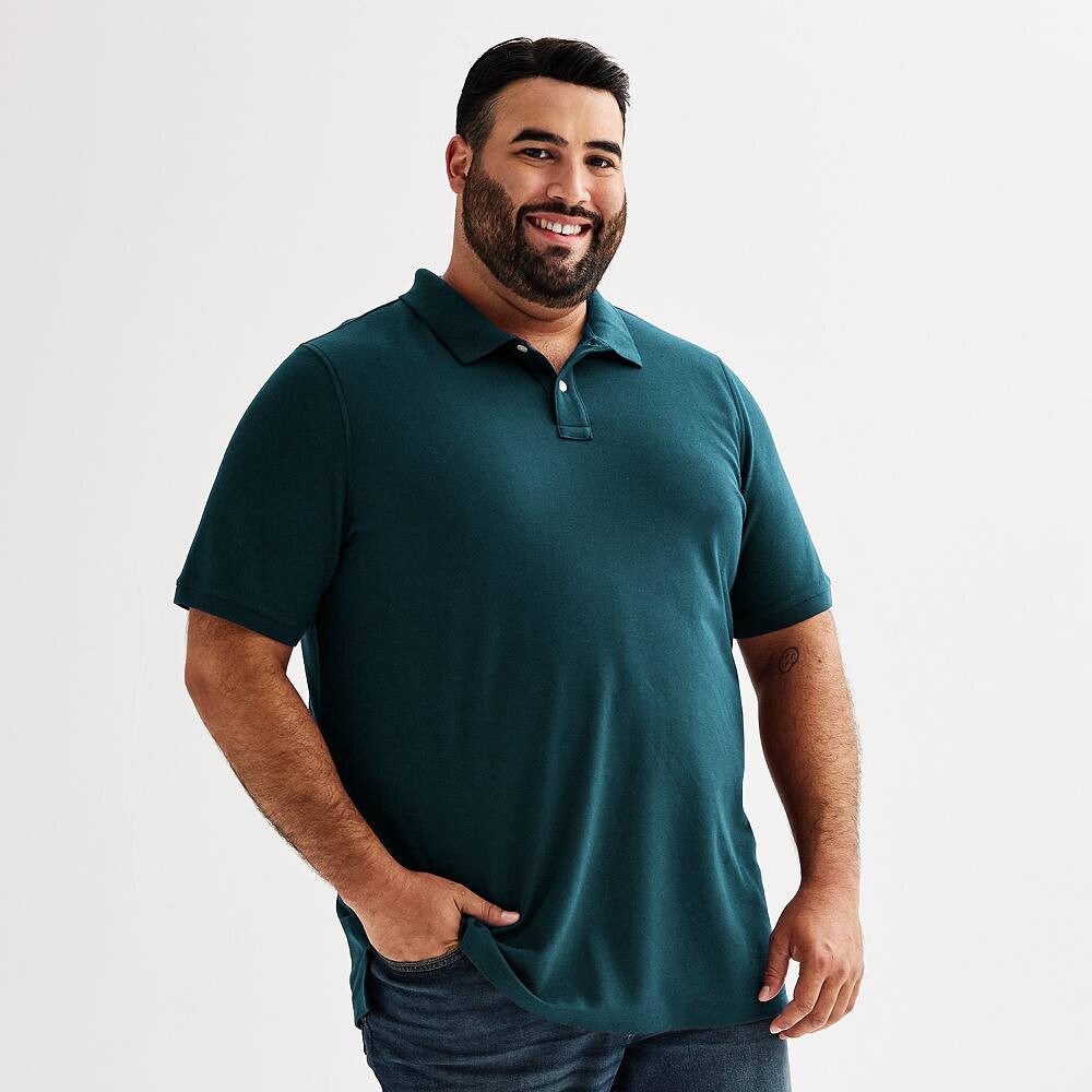

Поло из пике Big & Tall Sonoma Goods For Life, цвет Teal Texture