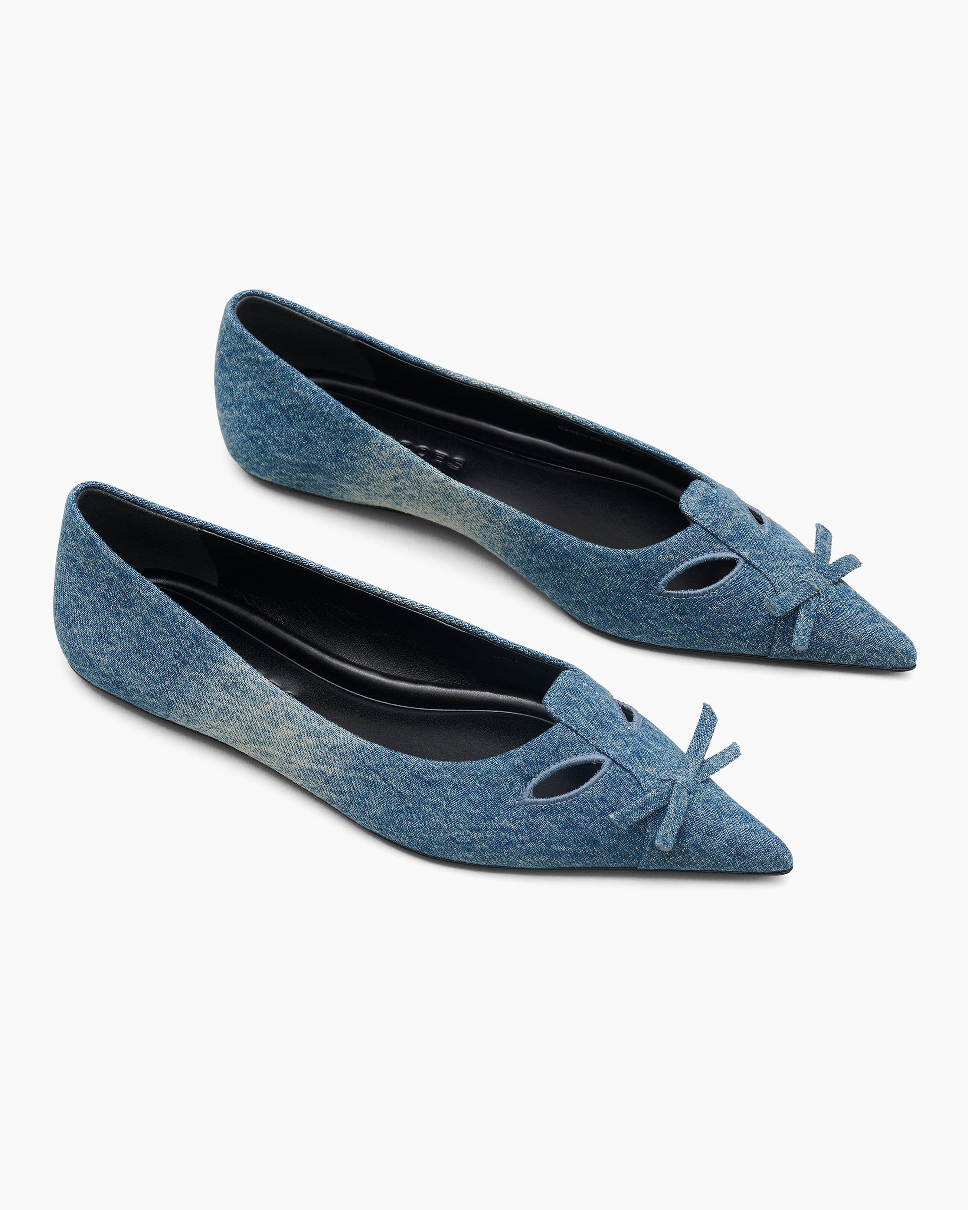 Балетки из джинсовой ткани Kat Marc Jacobs, цвет Vintage Indigo