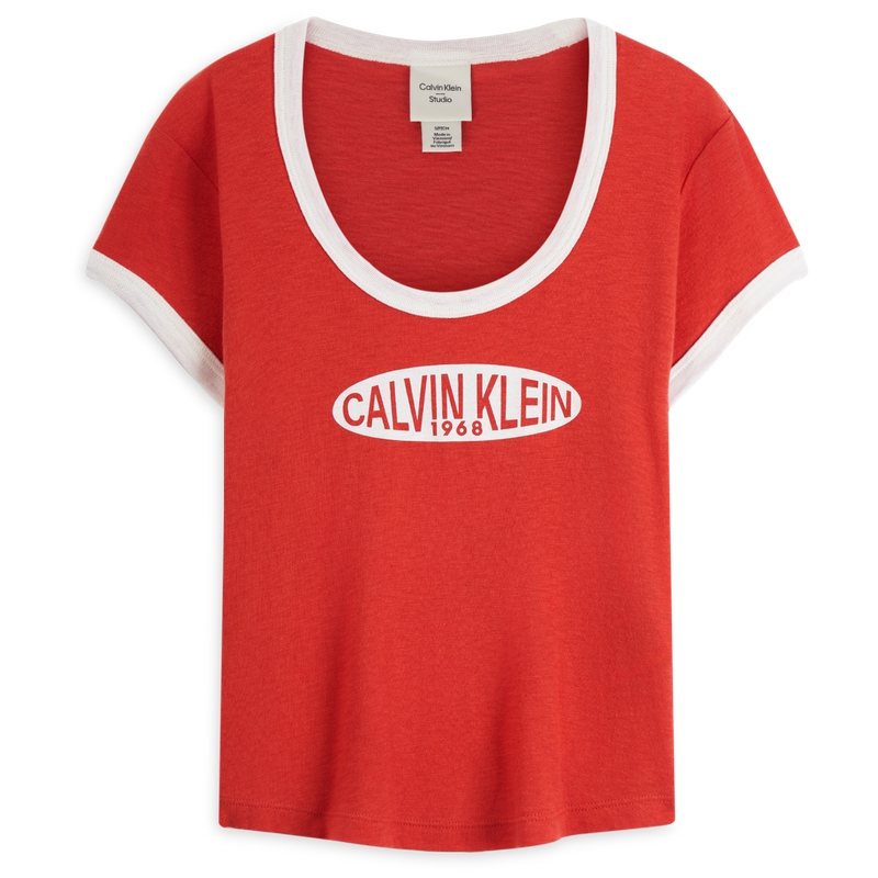 

Футболка SS25 женская Calvin Klein, оранжевый