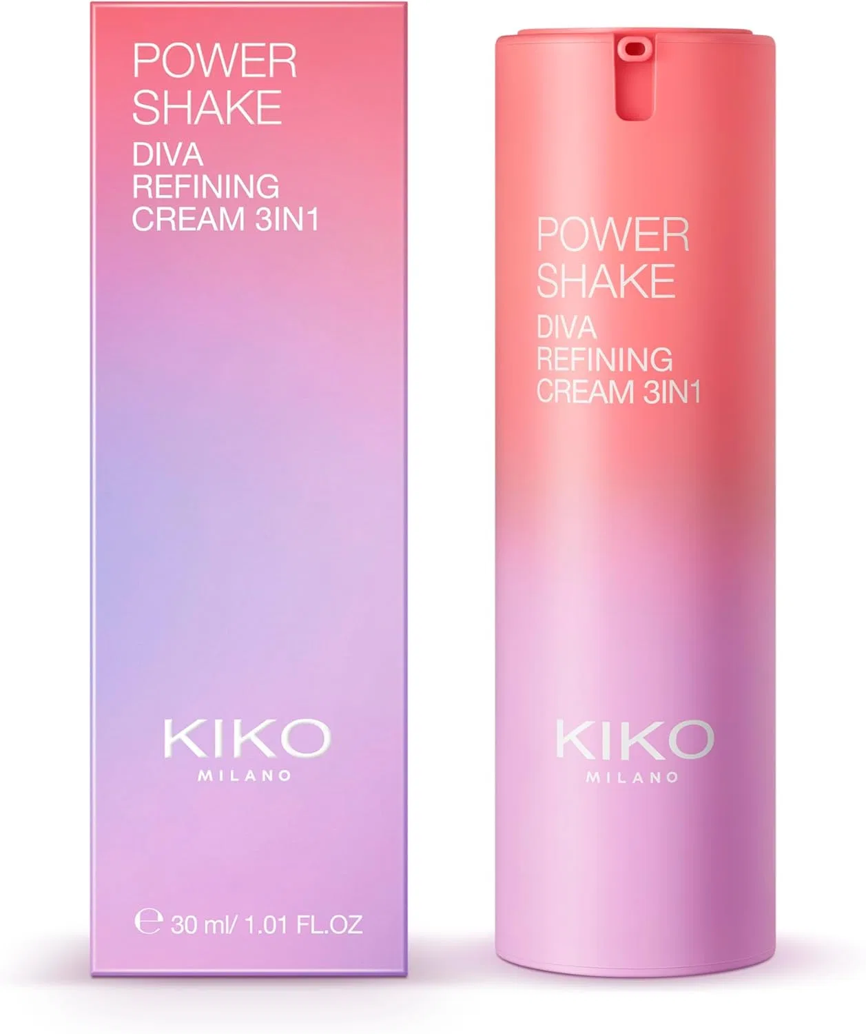 Крем для лица Kiko Milano — Дневной 3 в 1 Power Shake Diva Refining Cream, 30 мл — фото 4