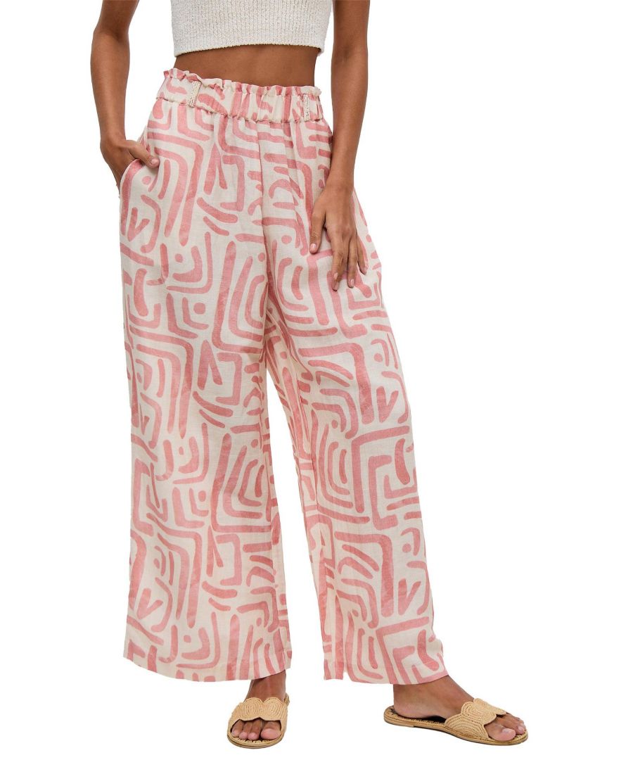 

Женские брюки с принтом Уорхола и завязками спереди в стиле поп-арт Raffya, Pink