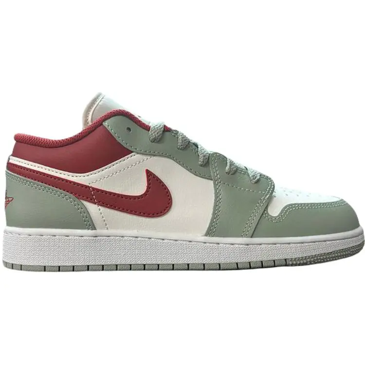 Jordan Air 1 Low top детские баскетбольные кроссовки White Green Red для подростков — фото 3