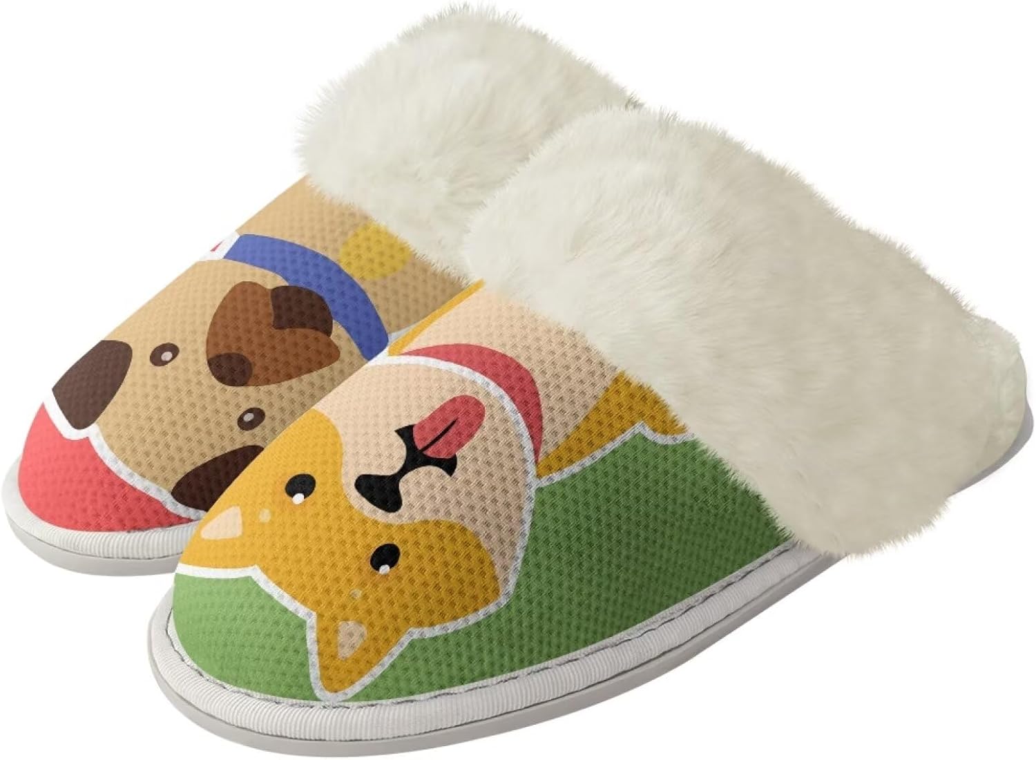 

Тапочки Srengjodk Slip-On для дома, тапочки для женщин и мужчин, фланелевые хлопковые тапочки с меховой отделкой, унисекс, размеры 36-47, Cute Dog Print