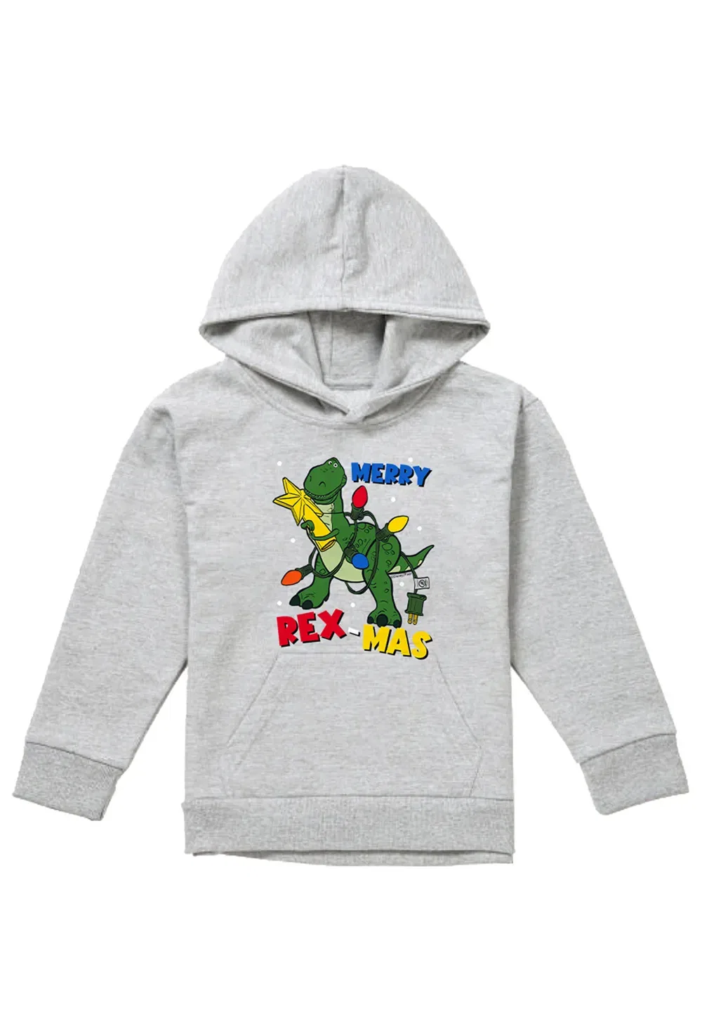 Детский худи Toy Story Merry Rexmas, Athletic Heather, Disney, серый — фото 4