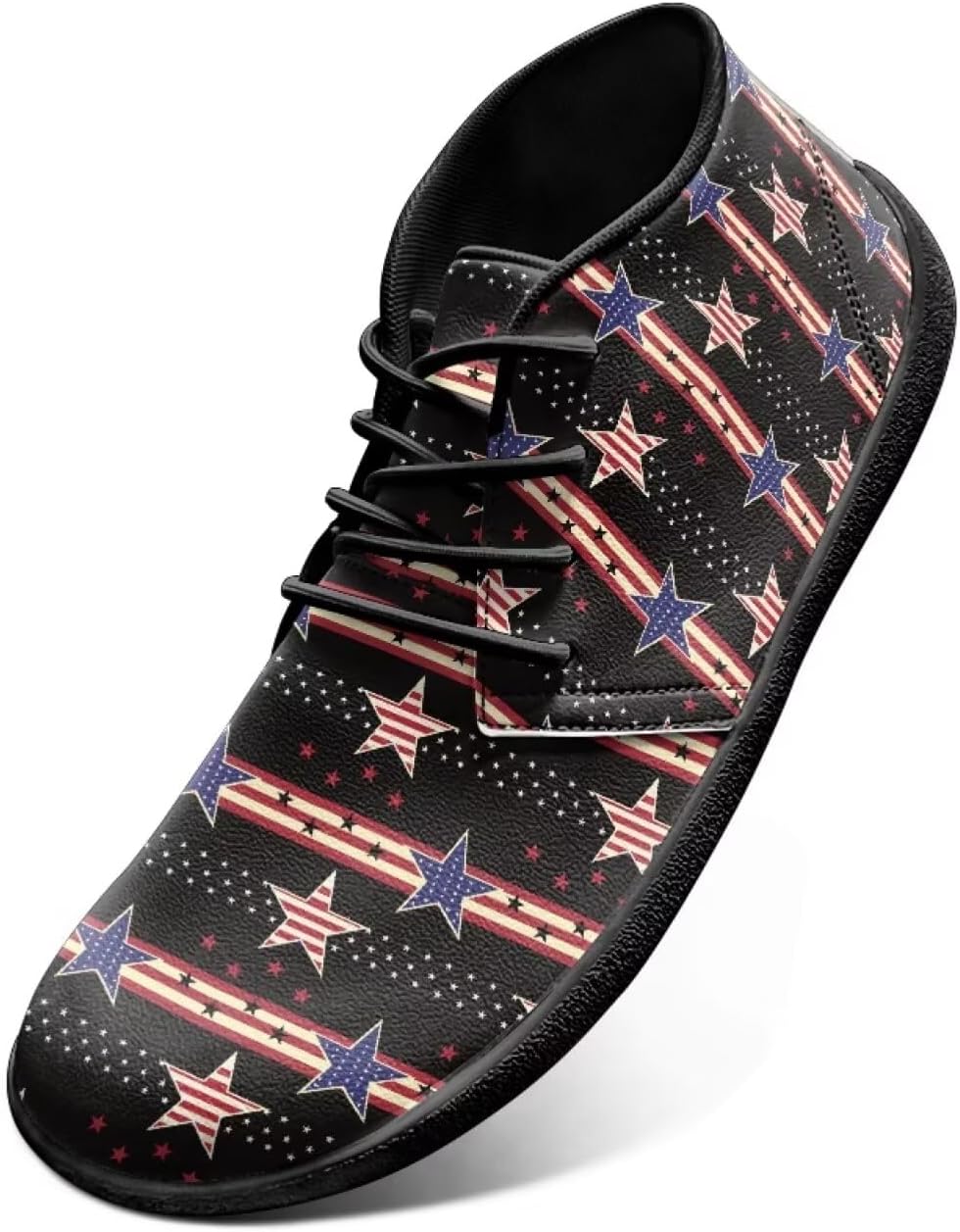 

Мужские кроссовки UNICEU с широкой носочной частью, босоножечный стиль, с американским флагом, патриотическая обувь, нулевая платформa, повседневные прогулочные кроссовки, легкие тренировочные и беговые кроссовки, Us Stars Stripes Flag