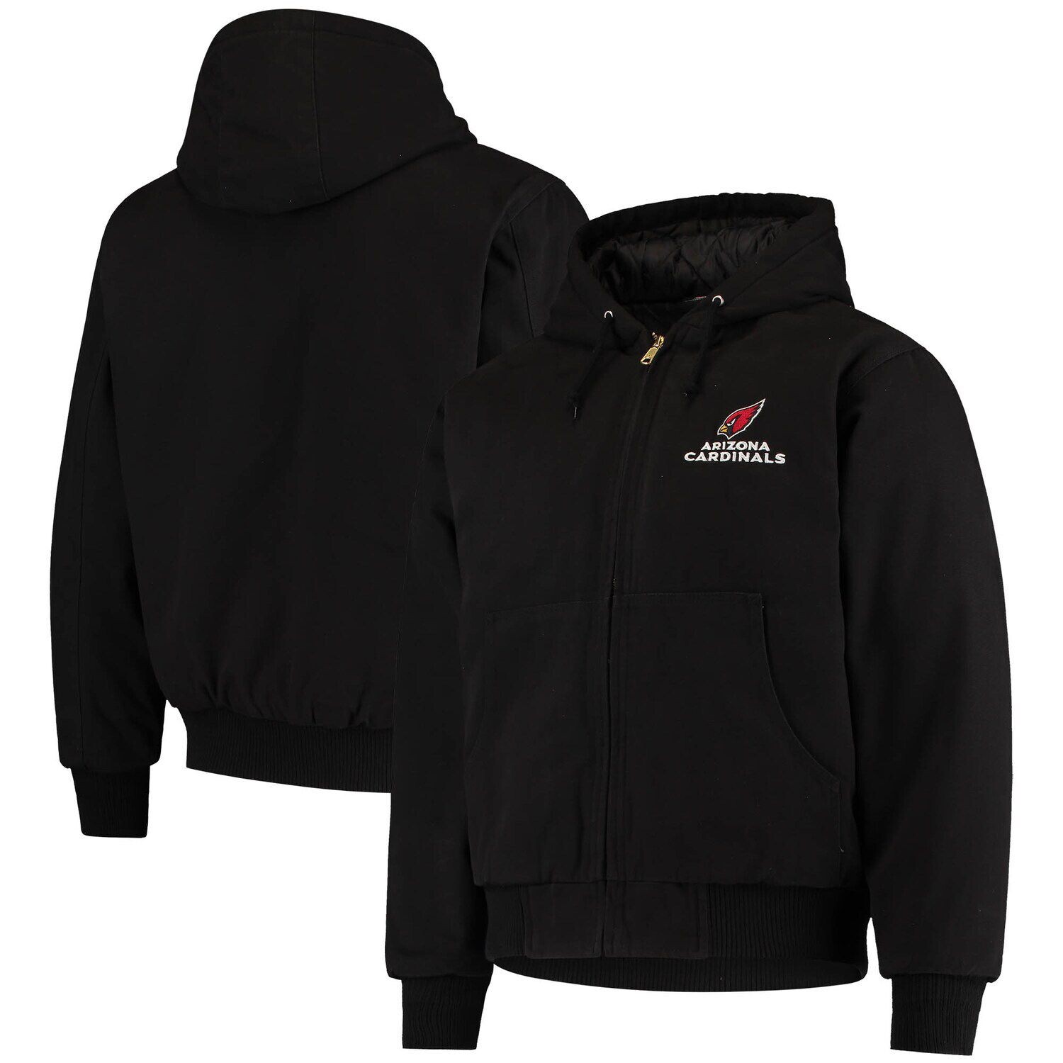 

Мужская куртка Dunbrooke Black Arizona Cardinals Dakota из хлопка с капюшоном из парусины