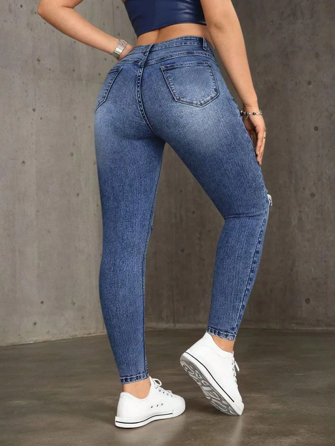 Джинсы High Waisted, Legendary, синие — фото 2