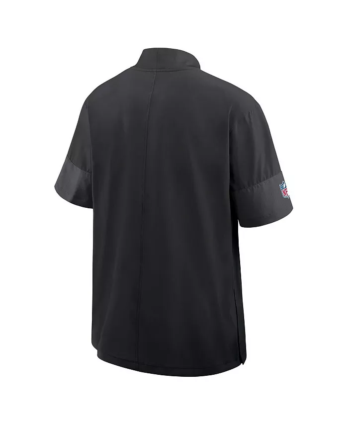 Мужская черная тренерская куртка Philadelphia Eagles Sideline с короткими рукавами и четверть-молнией для активного образа жизни Nike — фото 3