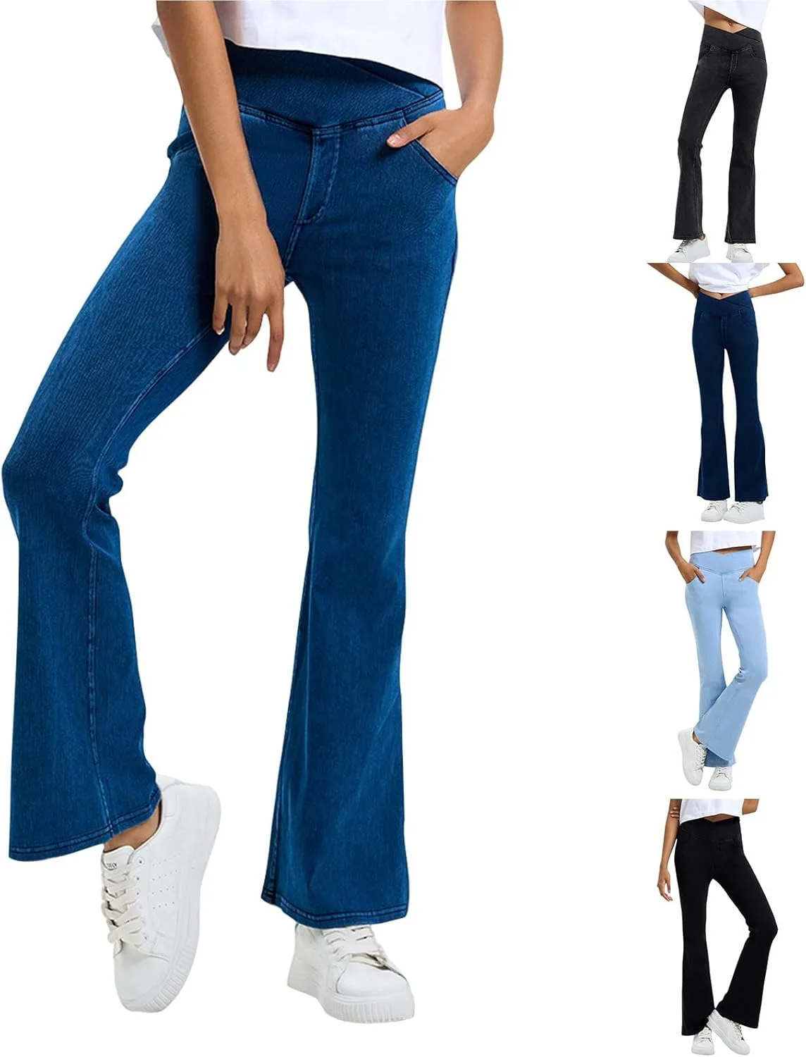 

Джинсы Bell Bottom для женщин High Waisted Bootcut Stretchy