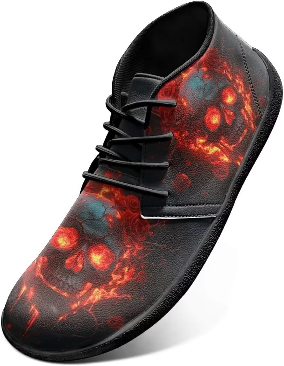 

Мужские широкие кроссовки для ходьбы, на шнуровке, минималистичный дизайн, противоскользящая подошва из пеноматериала с эффектом памяти, спортивные кроссовки, размеры US 6-14 Cugasmaru, Skull Flames