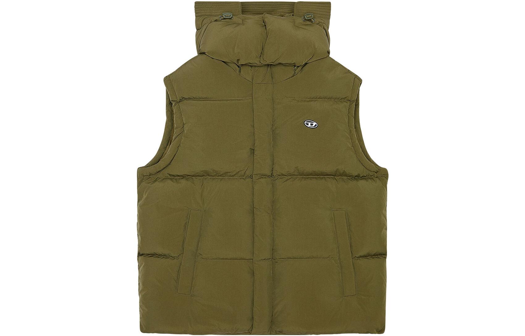 DIESEL Мужская жилетка оливкового цвета, Olive Green — фото 3