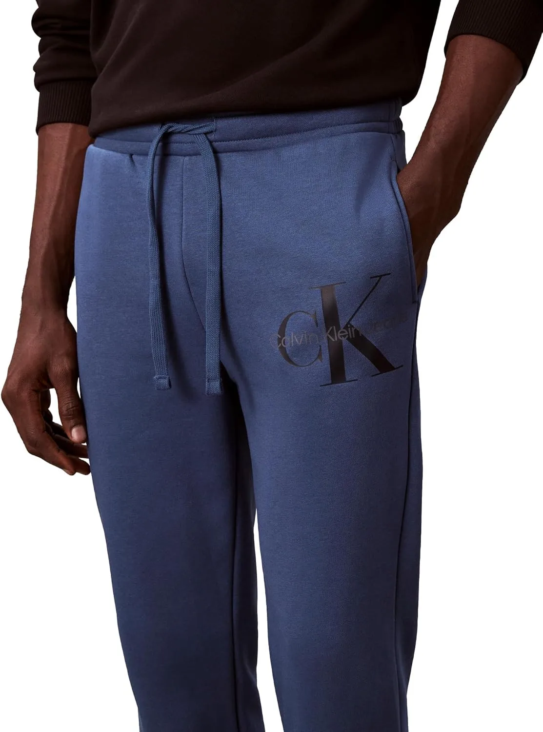 Мужские спортивные штаны Calvin Klein с монограммой и логотипом, синий — фото 3
