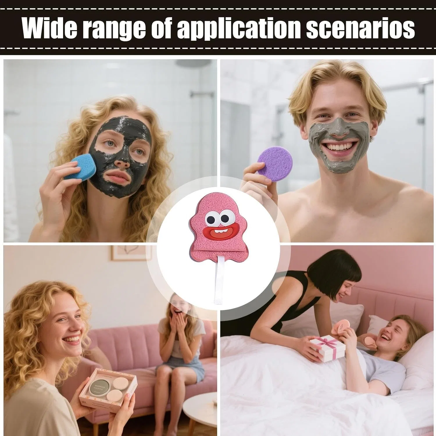 Многоразовая губка-скраббер для лица для чувствительной кожи Generisch, Hot Pink — фото 4