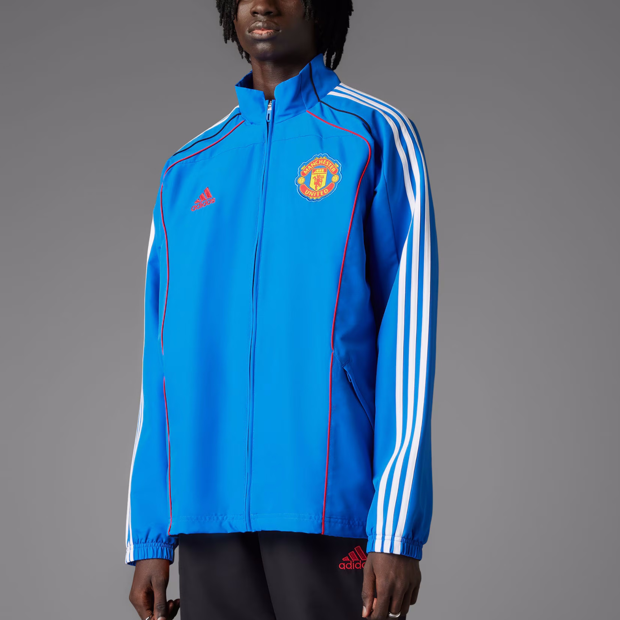 Adidas Куртка Manchester United UBP TOP мужская синяя, Blue — фото 3