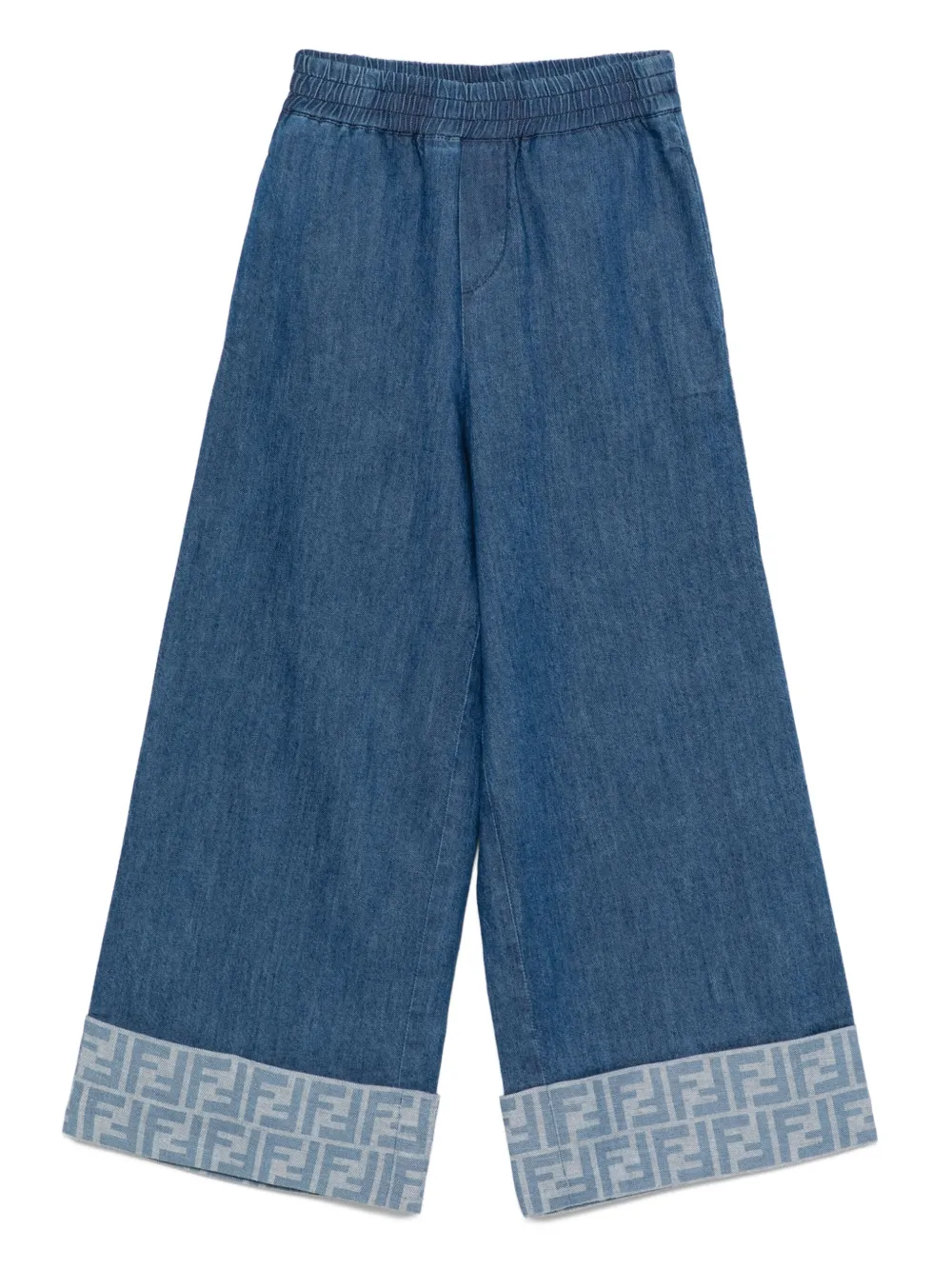

Джинсы с вышитым логотипом FENDI KIDS, синий
