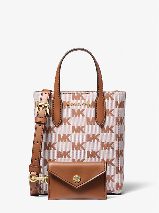 

Сумка Vincent очень маленького размера из жаккарда с логотипом и чехлом для карт Michael Kors, коричневый