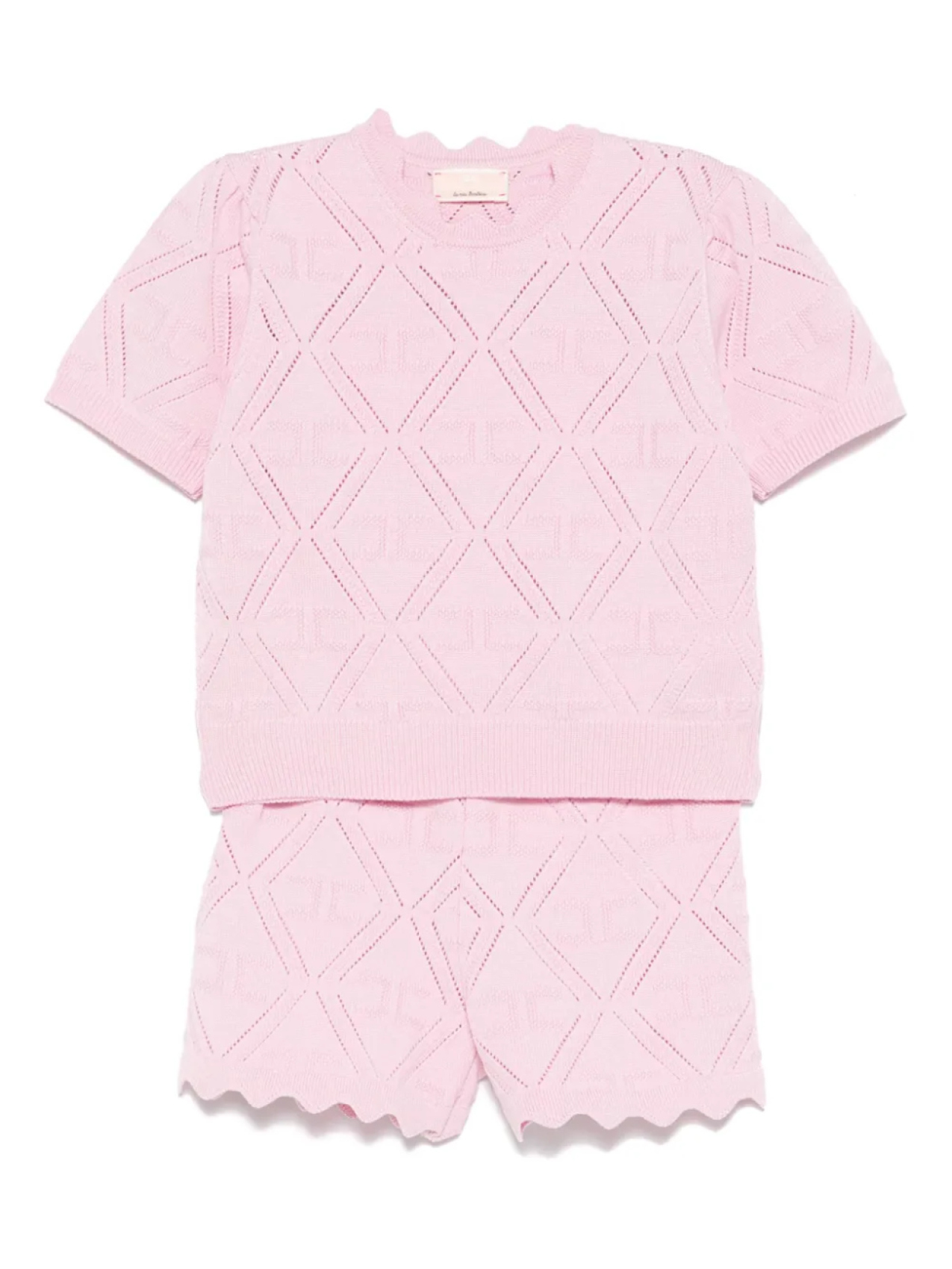

Elisabetta Franchi La Mia Bambina комплект из топа и шортов с вышивкой, розовый