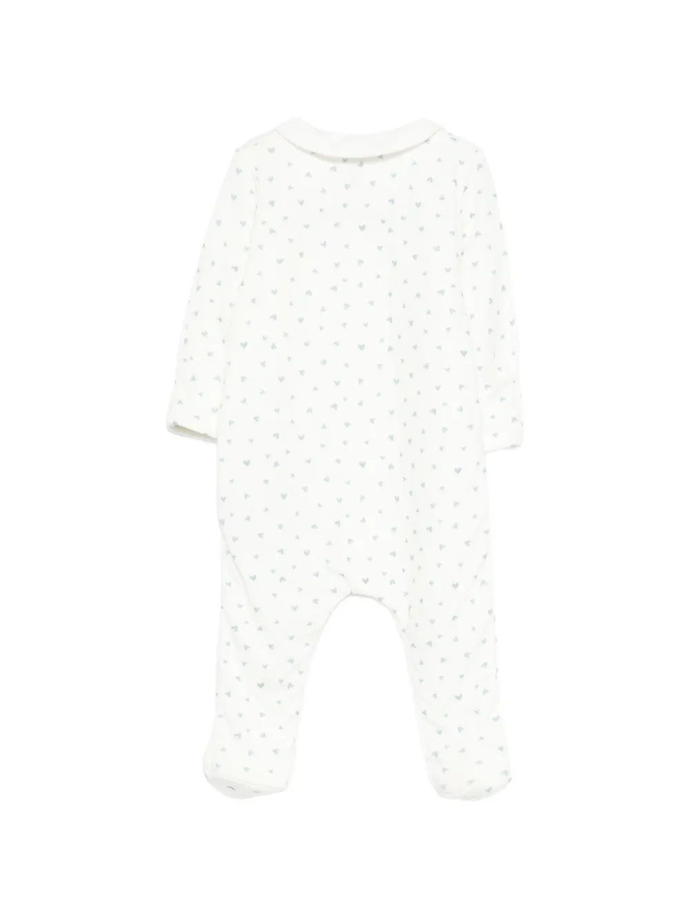 Детский комбинезон с воротником и принтом в виде сердечек Petit Bateau, белый — фото 2