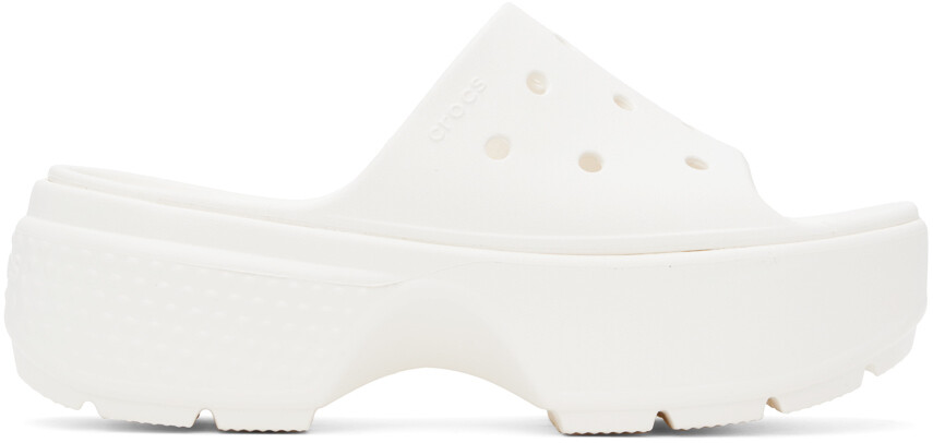 Белые слайдеры Stomp Crocs