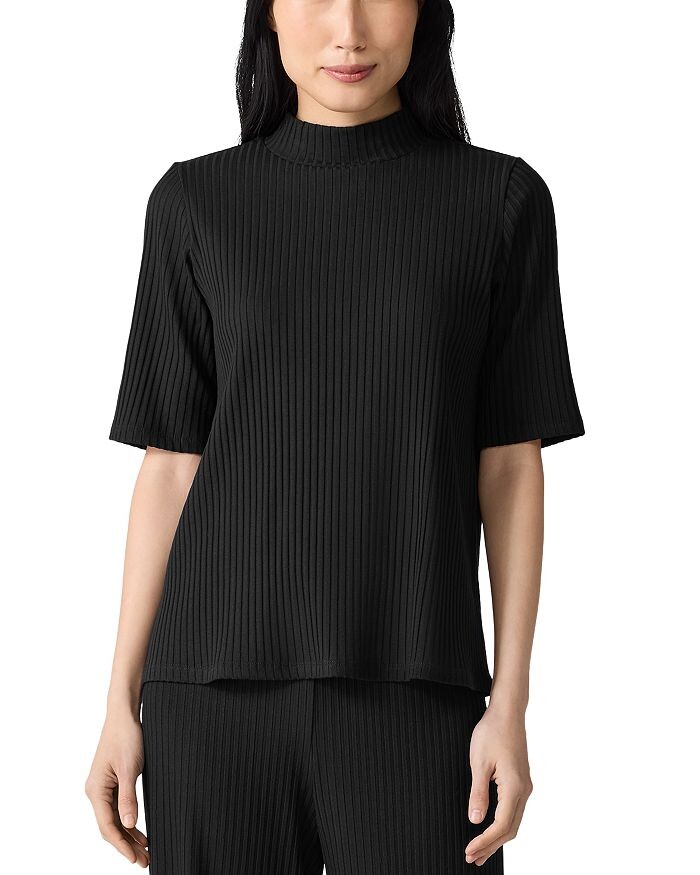 

Топ с рукавами до локтя Eileen Fisher, черный