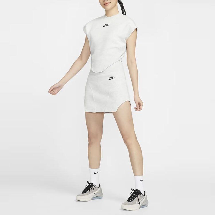 Юбка повседневная женская светло-серая Nike — фото 4