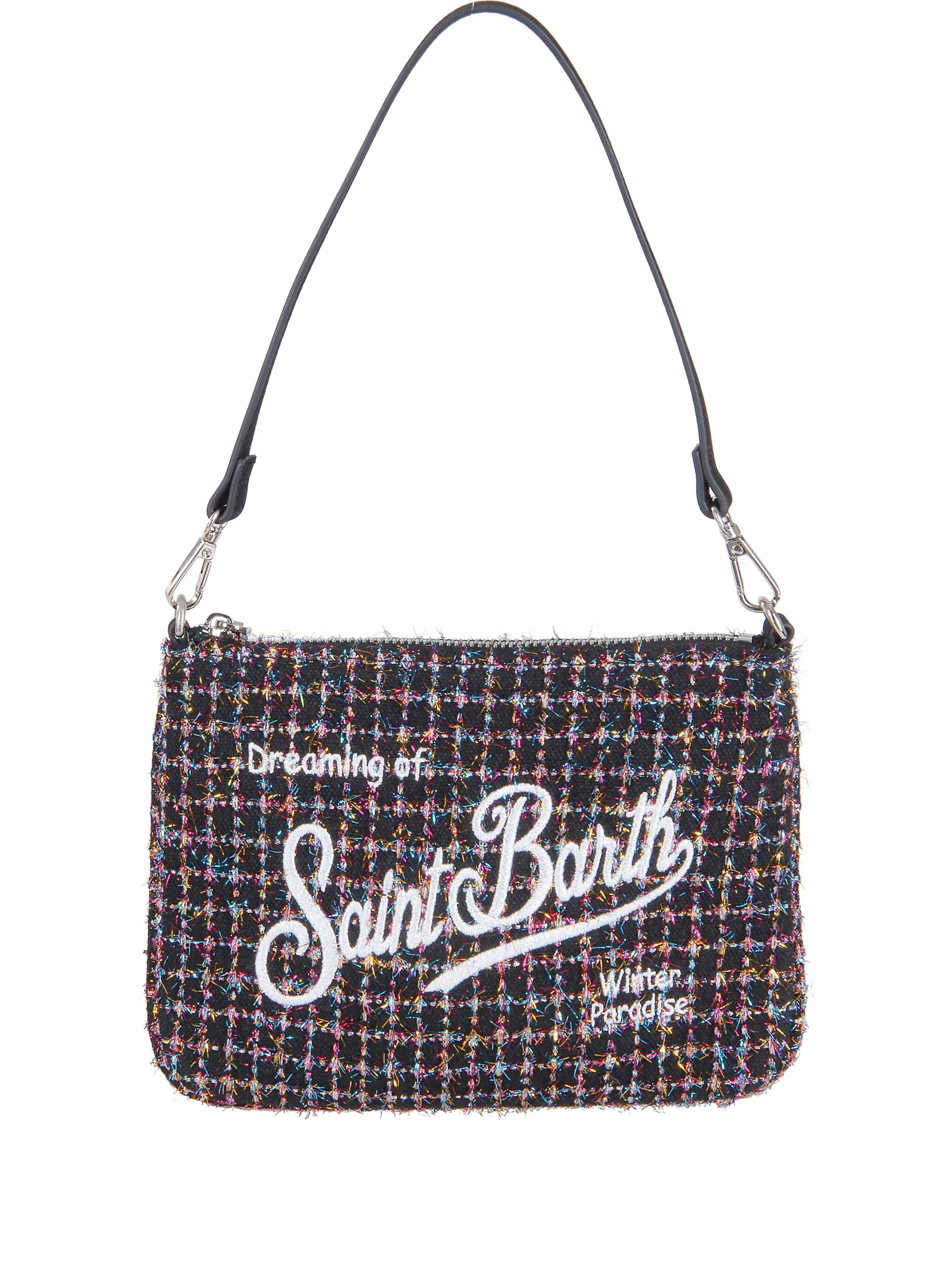 

Сумка-клатч с вышитым логотипом и застежкой на молнию Mc2 Saint Barth, черный