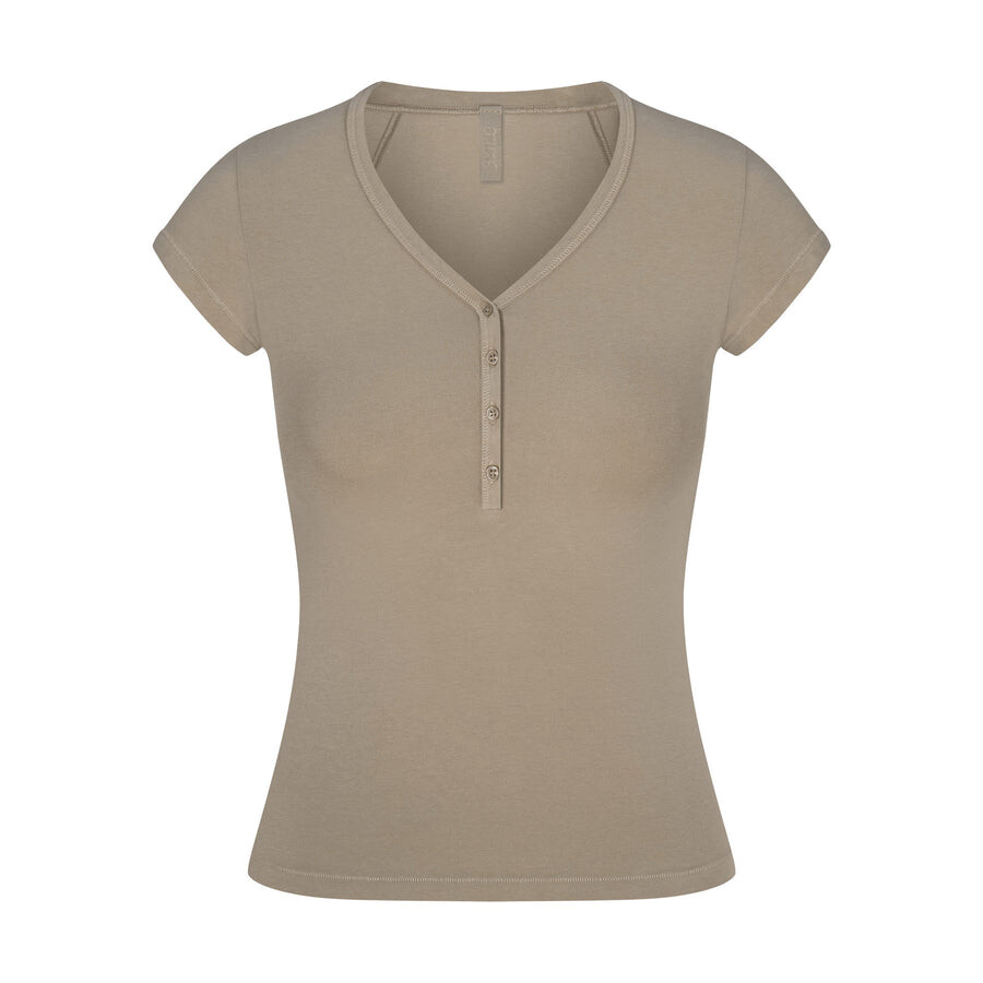 

Футболка хенли SKIMS New Vintage, цвет Taupe