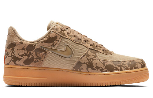 Мужские кроссовки для скейтбординга Air Force 1 с низким верхом, коричневые/камуфляж Nike — фото 2