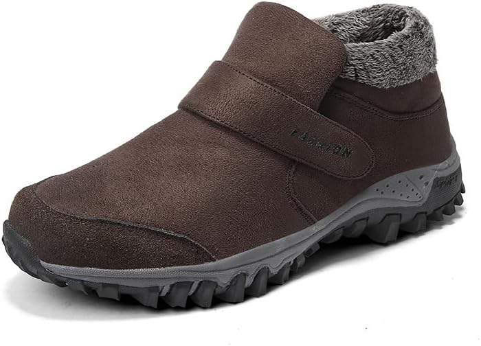 

Женские зимние сапожки RZDYSQ с теплой подкладкой из меха, ортопедические походные, зимние удобные нескользящие сапоги без шнурков для мужчин и женщин (коричневый, мужской, US-5)