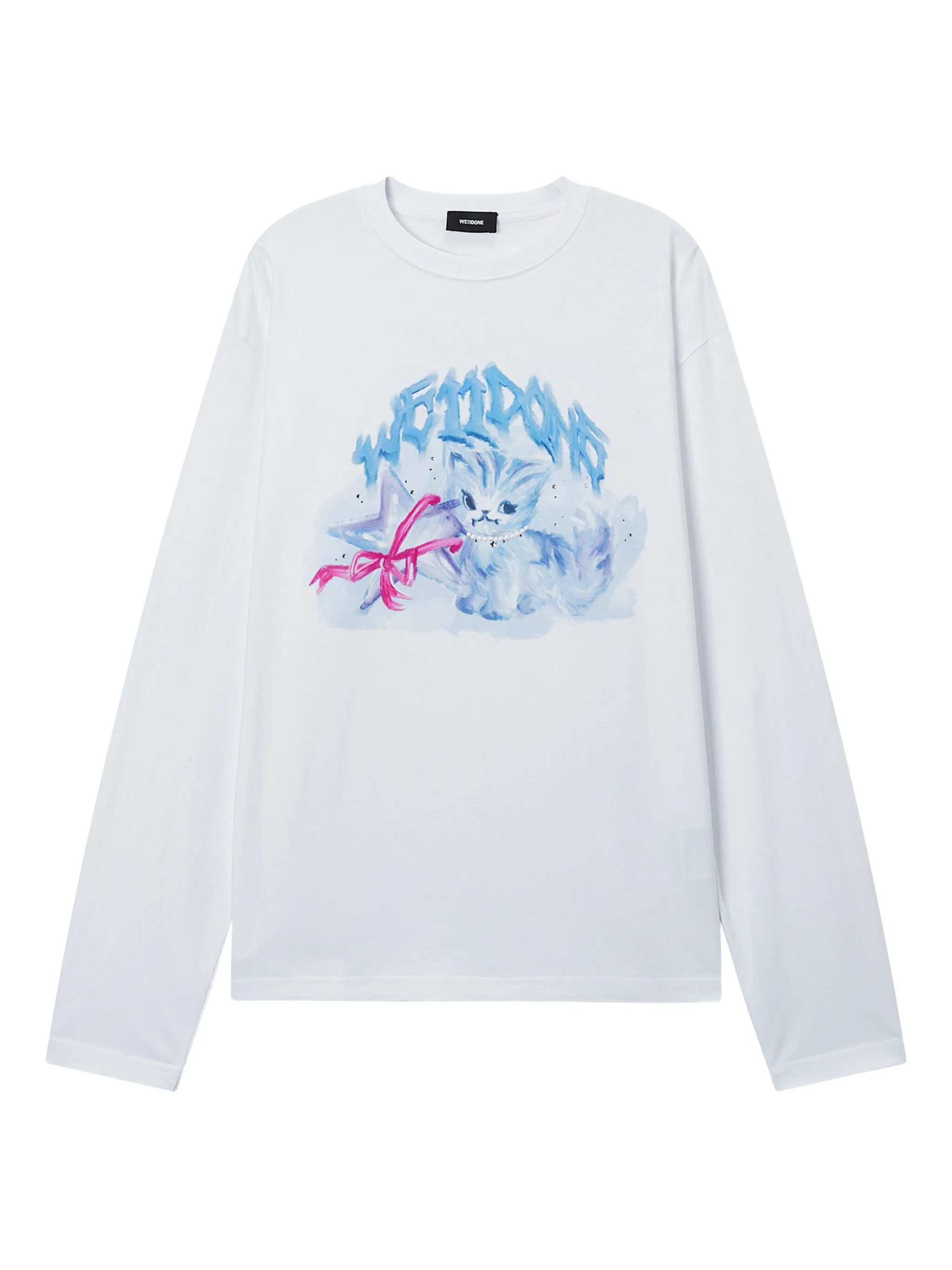 

Топ с длинными рукавами и графичным принтом We11Done, белый