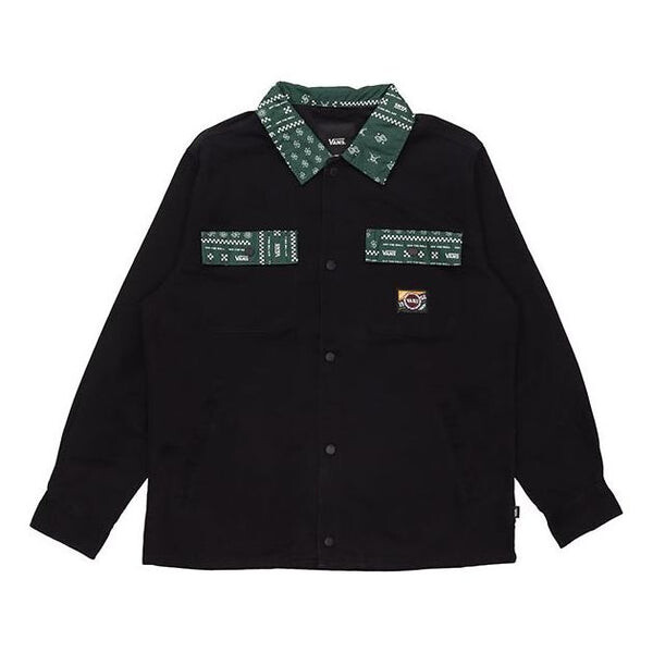 

Куртка men's logo casual lapel shirt jacket black Vans, черный