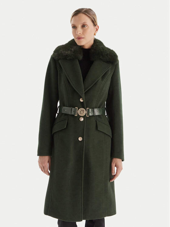 

Демисезонное пальто regular fit W5BL25 W2672 Guess, зеленый
