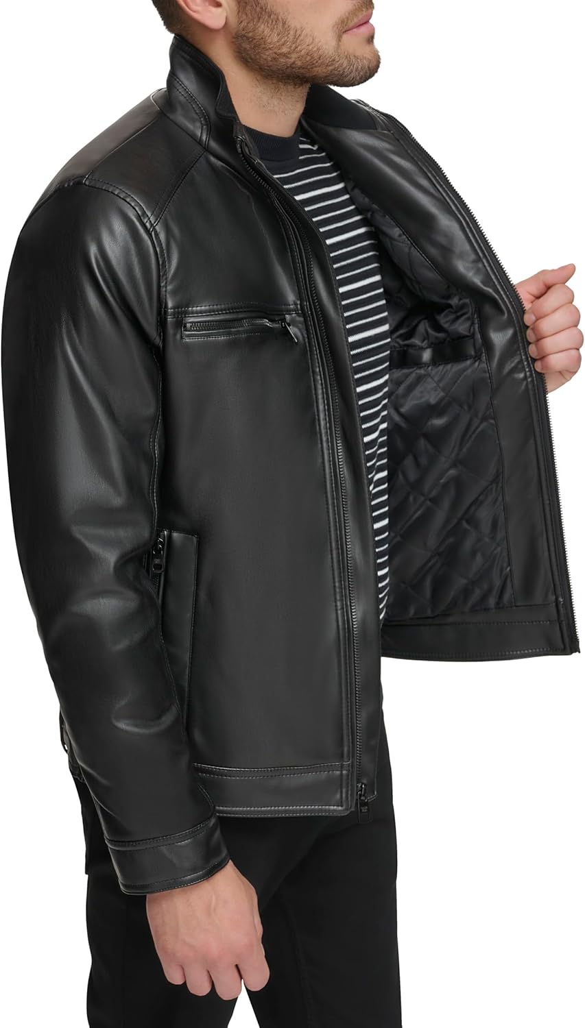 Мужская повседневная куртка Calvin Klein Essential из искусственной кожи, Black — фото 2