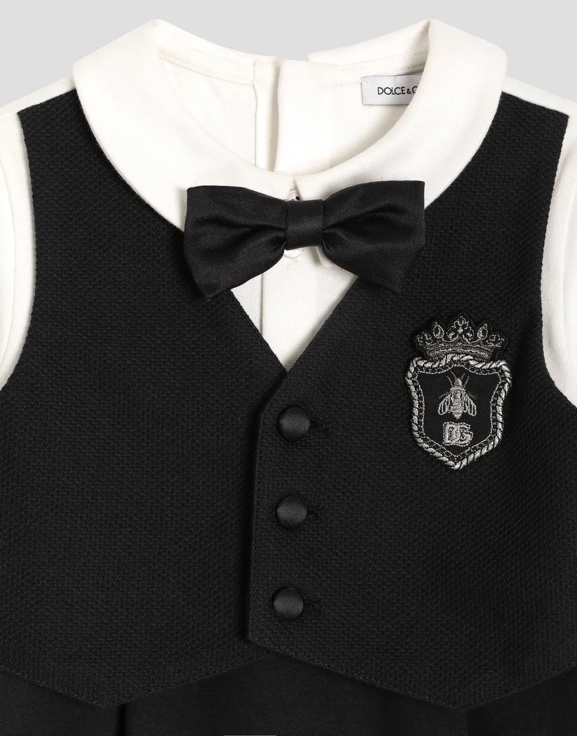 Комбинезон из интерлока и джерси с вышивкой DOLCE & GABBANA, мультиколор — фото 3