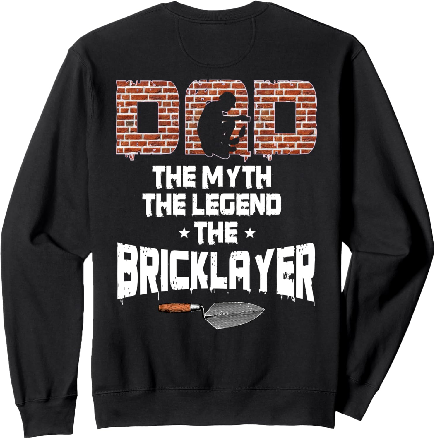 

Толстовка с рисунком отца каменщика на спине Bricklayer'S Gift, черный