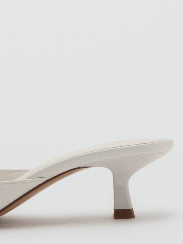 Сандалии Lidia на низком каблуке kitten heel Mango, White — фото 3