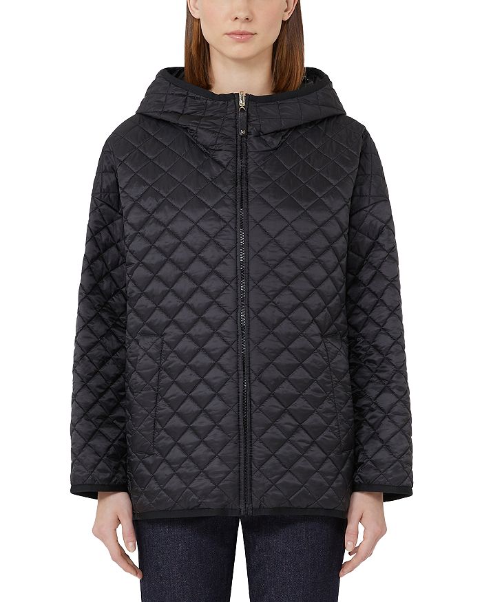 

Утеплённая куртка с капюшоном Diamond Quilted Max Mara, черный