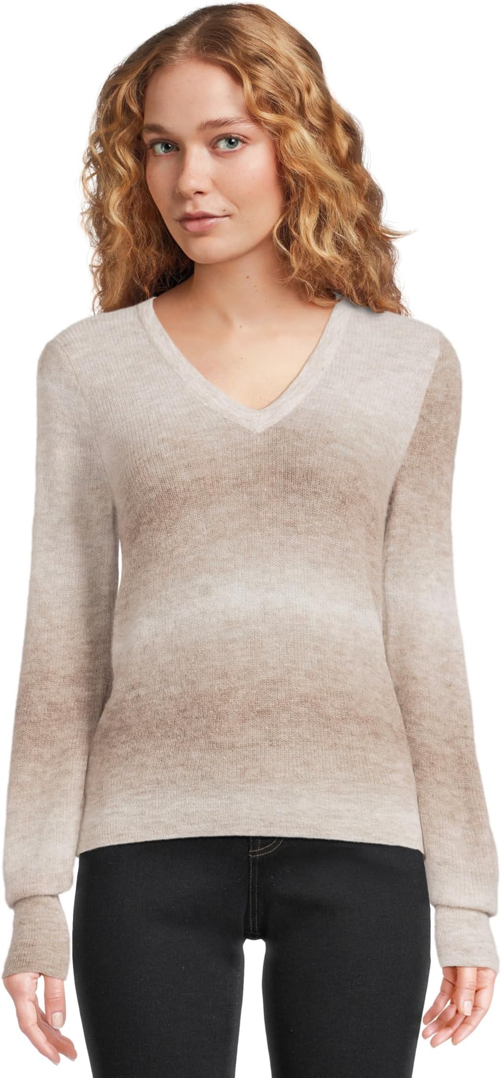 

Свитер Madewell Spacedye Lightweight Alpaca V-Neck Pullover, цвет Spacedye Fawn