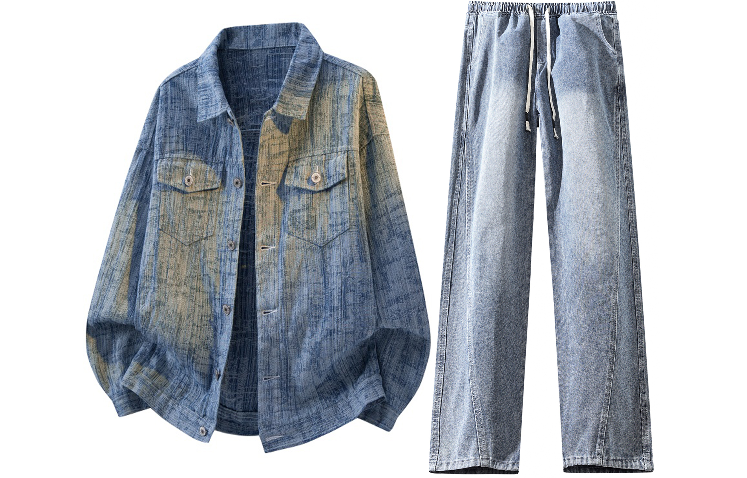 

Повседневная спортивная одежда Unisex с лацканом Lapel Moderate X1617, темно-синий top+синий pants