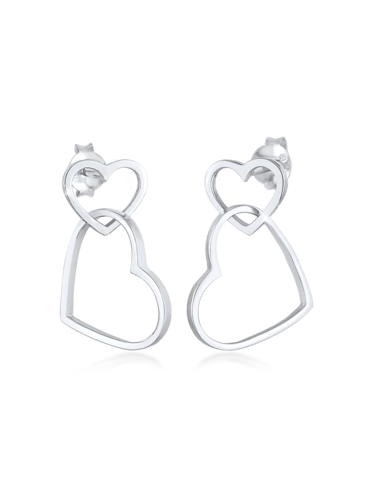 

Elli Серьги в форме сердца из серебра 925 пробы