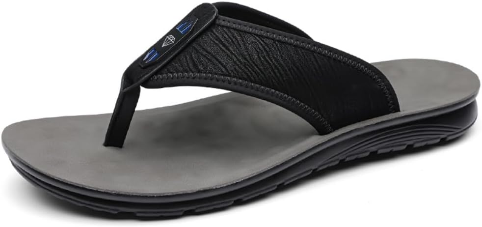 

Мужские шлепанцы Adornosbt: легкие вьетнамки, прочные для ходьбы, черный