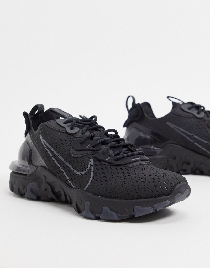 Nike - React Vision - тройные черные кроссовки — фото 4
