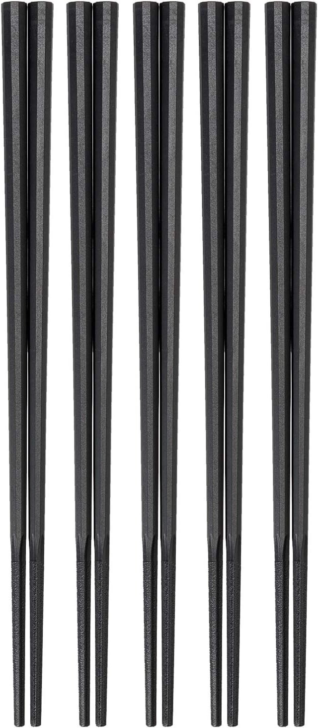 

Akebono GM-4005 Десятиугольные круглые палочки для еды из лапши, черные, 9,4 дюйма (24 см), набор из 5 шт., производство Япония Nagao, Black