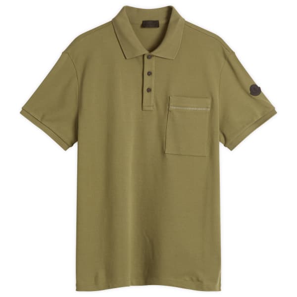 

Поло из хлопкового пике Moncler, зеленый